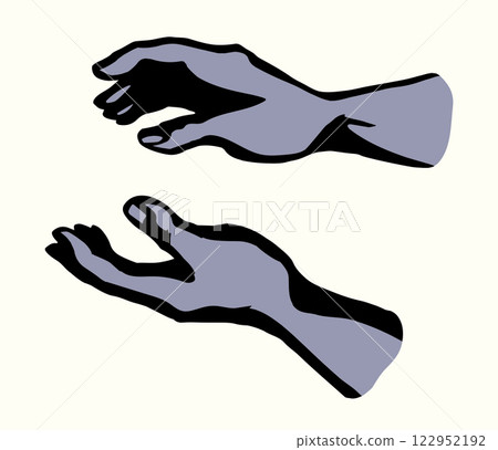 Young human hands. Vector drawing 122952192