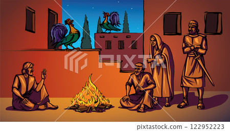 Vector drawing. Man sitting on the ground 122952223