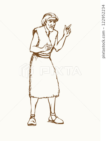 Vector drawing. Prophet Elijah in ancient clothes 122952234