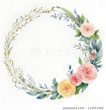Elegant floral frame design featuring red poinsettias and green foliage for seasonal decoration Elegant floral frame design featuring red poinsettias and green foliage for seasonal decoration 122952466
