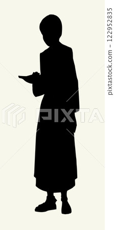 Vector drawing. Girl with a lamp 122952835