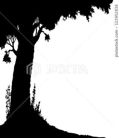 Vector drawing. An old oak tree Vector drawing. An old oak tree 122952838