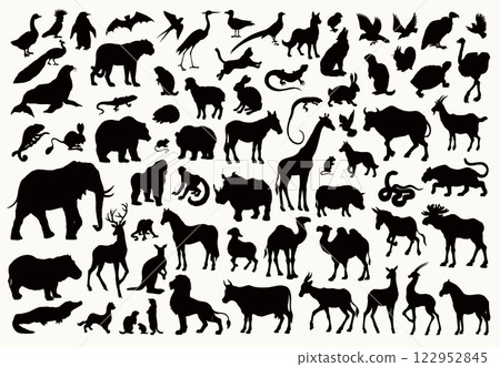 Many animals icons. Vector drawing Many animals icons. Vector drawing 122952845