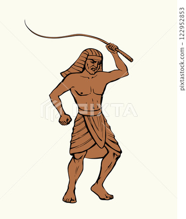 Vector drawing. Angry egyptian soldier 122952853