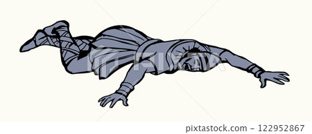 Vector drawing. The falling soldier 122952867