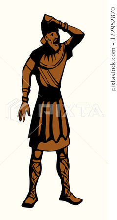 Vector drawing. The king looks ahead Vector drawing. The king looks ahead 122952870