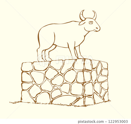 Vector drawing. Big golden idol Vector drawing. Big golden idol 122953003