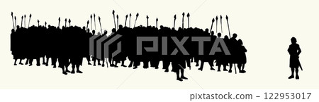 Vector drawing. Many strong soldiers Vector drawing. Many strong soldiers 122953017