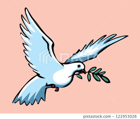 Vector drawing. Cute flying dove 122953026