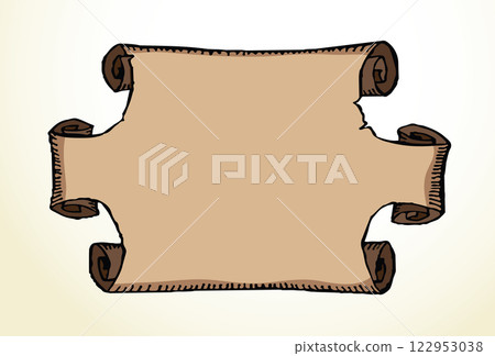 Old paper scroll. Vector drawing icon 122953038