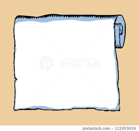 Old paper scroll. Vector drawing icon Old paper scroll. Vector drawing icon 122953039