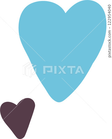 白色情人節彩色手繪心臟圖示插畫 122954040
