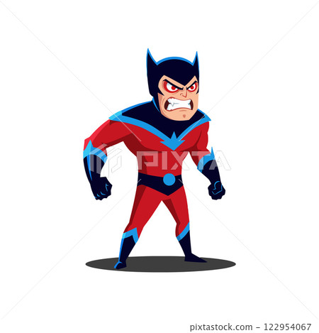 Bold superhero character transformation in vibrant colors with a minimal design style vector art Bold superhero character transformation in vibrant colors with a minimal design style vector art 122954067