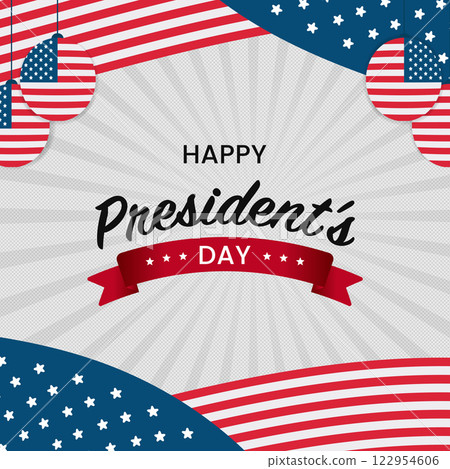 Happy President's Day Greetings Celebration with american flags decoration.Vector illustration Happy President's Day Greetings Celebration with american flags decoration.Vector illustration 122954606