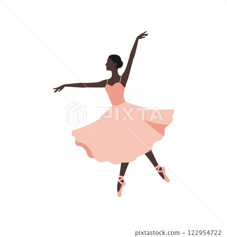 Graceful ballet dancer in elegant pose with soft colors and minimal style vector art Graceful ballet dancer in elegant pose with soft colors and minimal style vector art 122954722