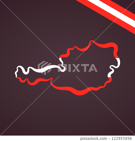 Austria - Outline map and corner flag Austria - Outline map and corner flag 122955856