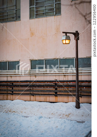 北海道札幌冬季山谷風景 122956400