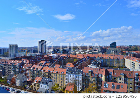 Panoramic view of Aarhus from ARoS art museum, Denmark 122956456
