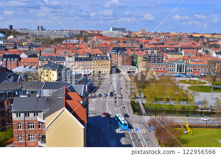 Panoramic view of Aarhus from ARoS art museum, Denmark 122956566