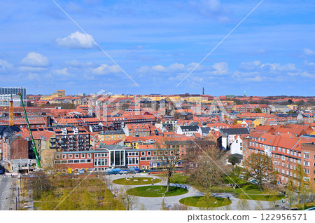 Panoramic view of Aarhus from ARoS art museum, Denmark 122956571