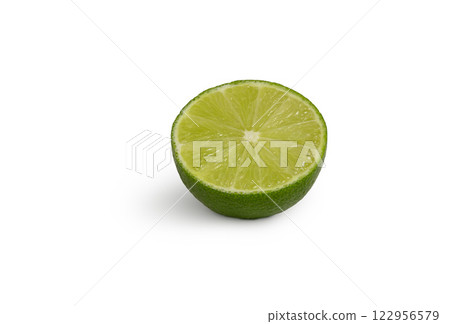 Juicy lime slice isolated with shadow Juicy lime slice isolated with shadow 122956579