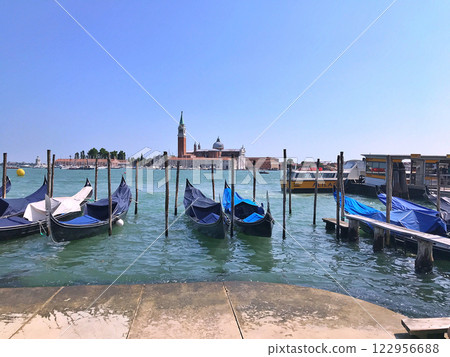 Amazing view of Grand Canal with San Giorgio Maggiore church. San Marco, Venice, Italy, Europe. Beauty world. Gondola Amazing view of Grand Canal with San Giorgio Maggiore church. San Marco, Venice, Italy, Europe. Beauty world. Gondola 122956688