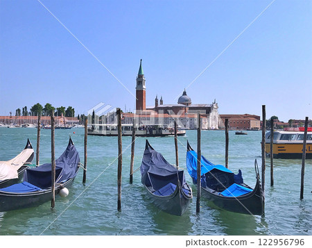 Amazing view of Grand Canal with San Giorgio Maggiore church. San Marco, Venice, Italy, Europe. Beauty world. Gondola Amazing view of Grand Canal with San Giorgio Maggiore church. San Marco, Venice, Italy, Europe. Beauty world. Gondola 122956796