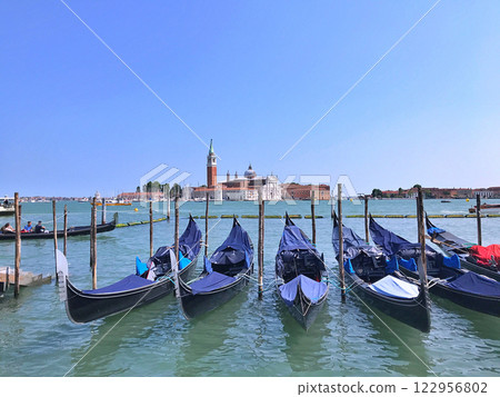 Amazing view of Grand Canal  with San Giorgio Maggiore church. San Marco, Venice, Italy, Europe. Beauty world. Gondola 122956802
