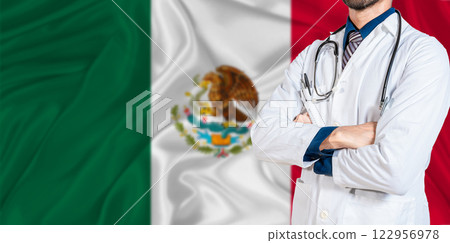National Health System of Mexico. Mexico health and medical insurance concept 122956978