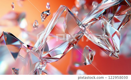 Digital 3d Rendering Of Glass Geometries With Dispersion S Showcasing Intricate And Mesmerizing Patterns And Shapes Created Through Digital Manipulation. 122958030