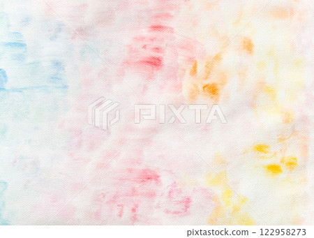 Colorful hand-painted watercolor paper background texture 122958273