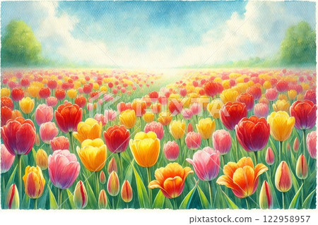 Tulip field 122958957