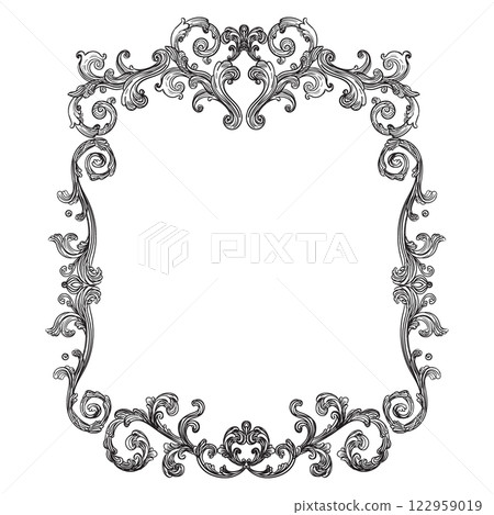 Vintage ornate design element frame vector illustration 122959019