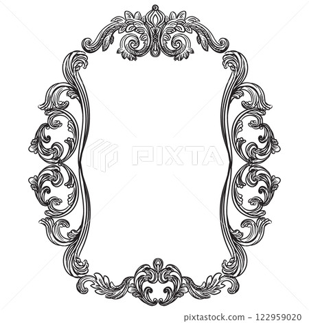 Vintage baroque ornate design element frame vector illustration Vintage baroque ornate design element frame vector illustration 122959020