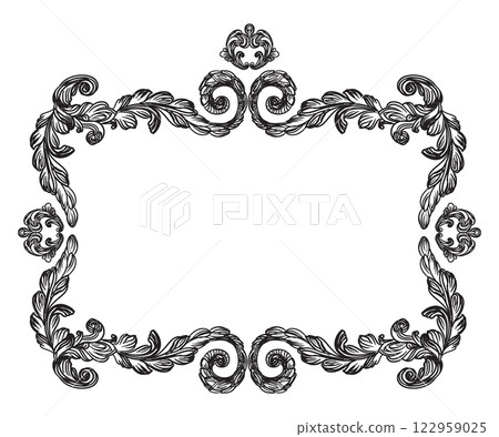 Baroque vintage design element frame vector illustration Baroque vintage design element frame vector illustration 122959025