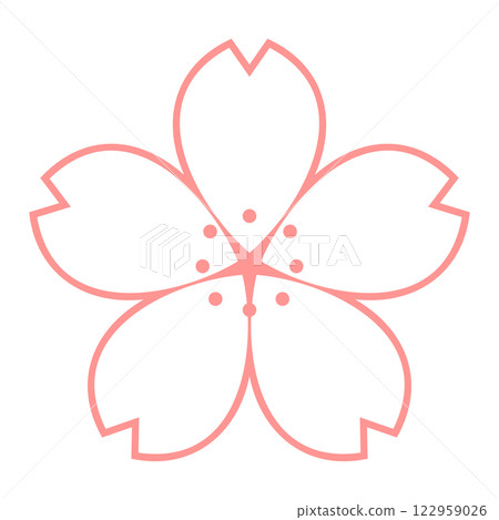 Cherry blossom petal decoration, icon. Spring, New Year, celebration design. Simple and cute flower material. 122959026