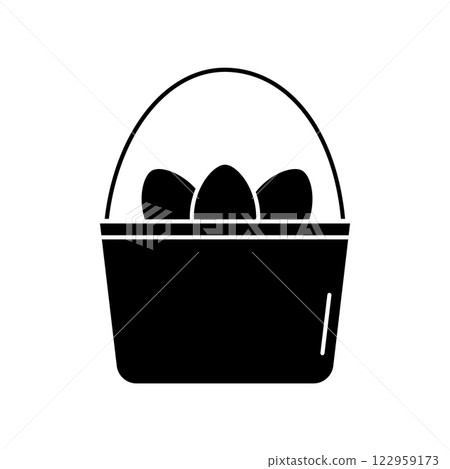 Eggs basket Icon. Glyph Style Eggs basket Fill Icon Vector Illustration Eggs basket Icon. Glyph Style Eggs basket Fill Icon Vector Illustration 122959173