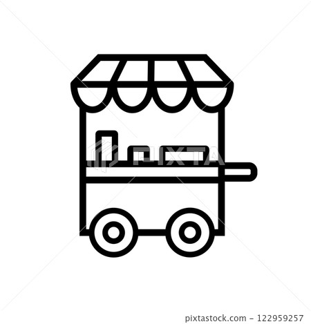Street Food Icon. Lineal Style Street Food Outline Icon Vector Illustration 122959257