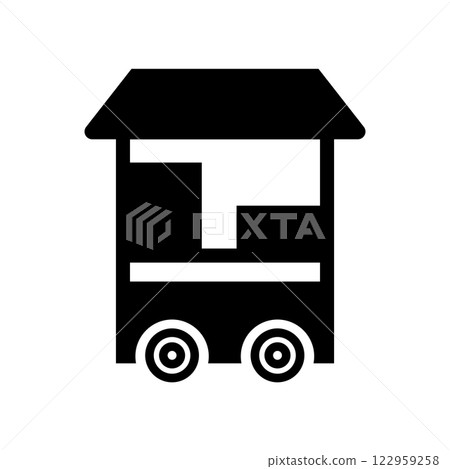 Food Cart Icon. Glyph Style Food Cart Fill Icon Vector Illustration Food Cart Icon. Glyph Style Food Cart Fill Icon Vector Illustration 122959258