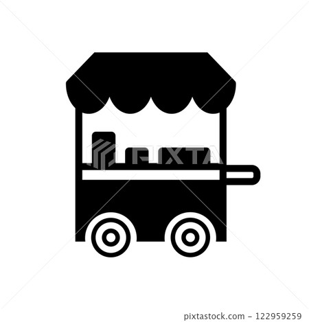 Street Food Icon. Glyph Style Street Food Fill Icon Vector Illustration Street Food Icon. Glyph Style Street Food Fill Icon Vector Illustration 122959259