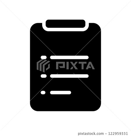 Clipboard Fill Icon Symbol Vector. Black Glyph Clipboard Icon Clipboard Fill Icon Symbol Vector. Black Glyph Clipboard Icon 122959331