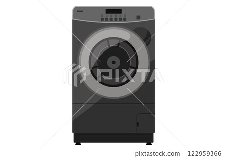 Drum washing machine vector illustration, black Drum washing machine vector illustration, black 122959366