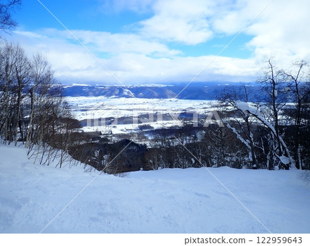 Furano Ski Resort overlooking the Furano Basin Furano Ski Resort overlooking the Furano Basin 122959643