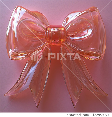 Realistic and decorative pink ribbon rendered in blender 122959974
