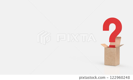 Question mark in box on white Background 3d Rendering. Question mark in box on white Background 3d Rendering. 122960248