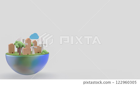 The Earth for Eco or environment concept 3d Rendering. The Earth for Eco or environment concept 3d Rendering. 122960305