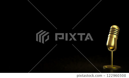 Microphone for podcast or Radio live concept 3d Rendering. Microphone for podcast or Radio live concept 3d Rendering. 122960308