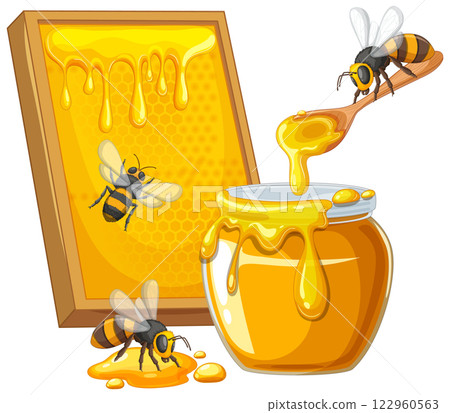 Bees and Honey: Nature's Sweet Harmony Bees and Honey: Nature's Sweet Harmony 122960563