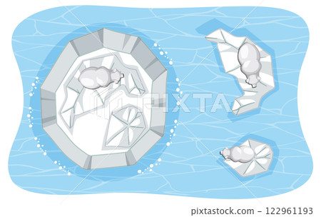 Polar Bears on Floating Icebergs Polar Bears on Floating Icebergs 122961193
