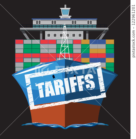 Global Trade and Tariff Illustration 122961201